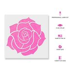 Casa si Gradina - Decoratiuni - DIY - Sabloane decorative pereti - Sablon Perete vopsire, tencuiala 0.7mm Rose Stencil Refolosibil, model MXSP7167, 400 x 400 mm - Infinity.ro