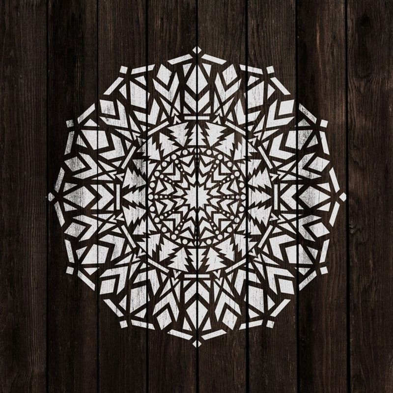 Casa si Gradina - Decoratiuni - DIY - Sabloane decorative pereti - Sablon Perete vopsire, tencuiala 0.7mm Abeto Mandala Refolosibil, model MXSP7159, 1000 x 1000 mm - Infinity.ro