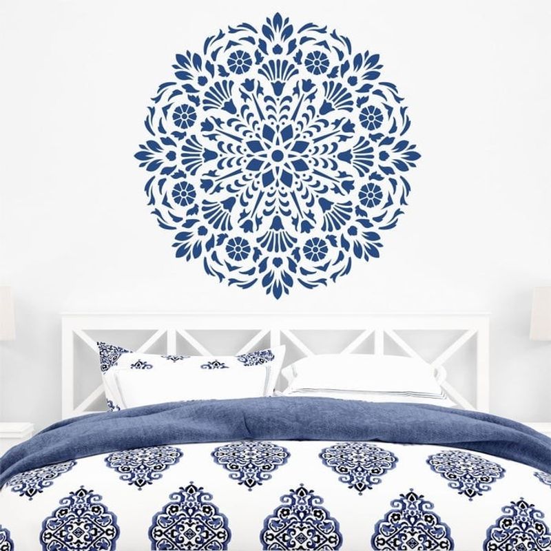 Casa si Gradina - Decoratiuni - DIY - Sabloane decorative pereti - Sablon Perete vopsire, tencuiala 0.7mm Lirio Mandala Refolosibil, model MXSP7149, 600 x 600 mm - Infinity.ro