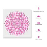 Casa si Gradina - Decoratiuni - DIY - Sabloane decorative pereti - Sablon Perete vopsire, tencuiala 0.7mm Abeto Mandala Refolosibil, model MXSP7159, 700 x 700 mm - Infinity.ro