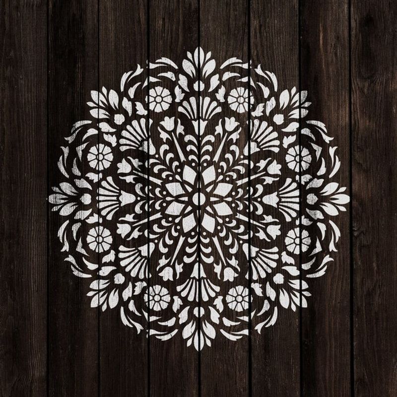 Casa si Gradina - Decoratiuni - DIY - Sabloane decorative pereti - Sablon Perete vopsire, tencuiala 0.7mm Lirio Mandala Refolosibil, model MXSP7149, 800 x 800 mm - Infinity.ro