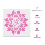 Casa si Gradina - Decoratiuni - DIY - Sabloane decorative pereti - Sablon Perete vopsire, tencuiala 0.7mm Om Flower Mandala Refolosibil, model MXSP7150, 1000 x 1000 mm - Infinity.ro
