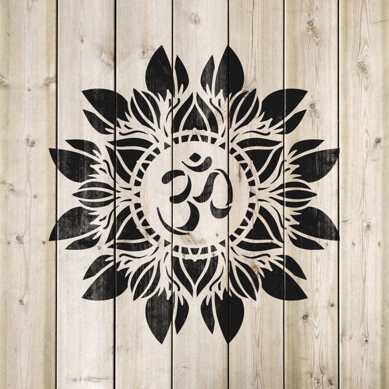 Casa si Gradina - Decoratiuni - DIY - Sabloane decorative pereti - Sablon Perete vopsire, tencuiala 0.7mm Om Flower Mandala Refolosibil, model MXSP7150, 1000 x 1000 mm - Infinity.ro