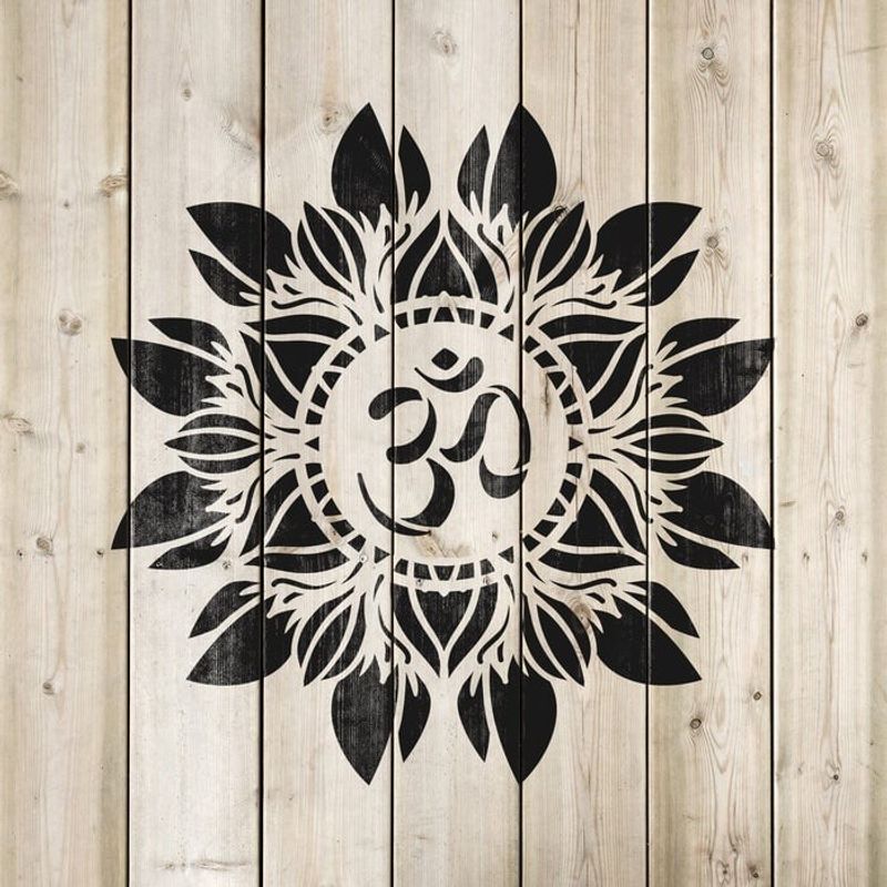 Casa si Gradina - Decoratiuni - DIY - Sabloane decorative pereti - Sablon Perete vopsire, tencuiala 0.7mm Om Flower Mandala Refolosibil, model MXSP7150, 600 x 600 mm - Infinity.ro