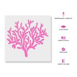 Casa si Gradina - Decoratiuni - DIY - Sabloane decorative pereti - Sablon Perete vopsire, tencuiala 0.7mm Coral Stencil Refolosibil, model MXSP7169, 200 x 200 mm - Infinity.ro