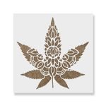 Casa si Gradina - Decoratiuni - DIY - Sabloane decorative pereti - Sablon Perete vopsire, tencuiala 0.7mm Mandala Weed Leaf Refolosibil, model MXSP7187, 300 x 300 mm - Infinity.ro