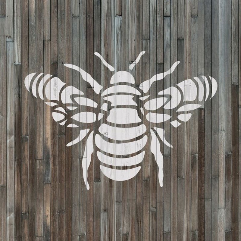 Casa si Gradina - Decoratiuni - DIY - Sabloane decorative pereti - Sablon Perete vopsire, tencuiala 0.7mm Mandala Bumble Bee Stencil Refolosibil, model MXSP7178, 400 x 400 mm - Infinity.ro