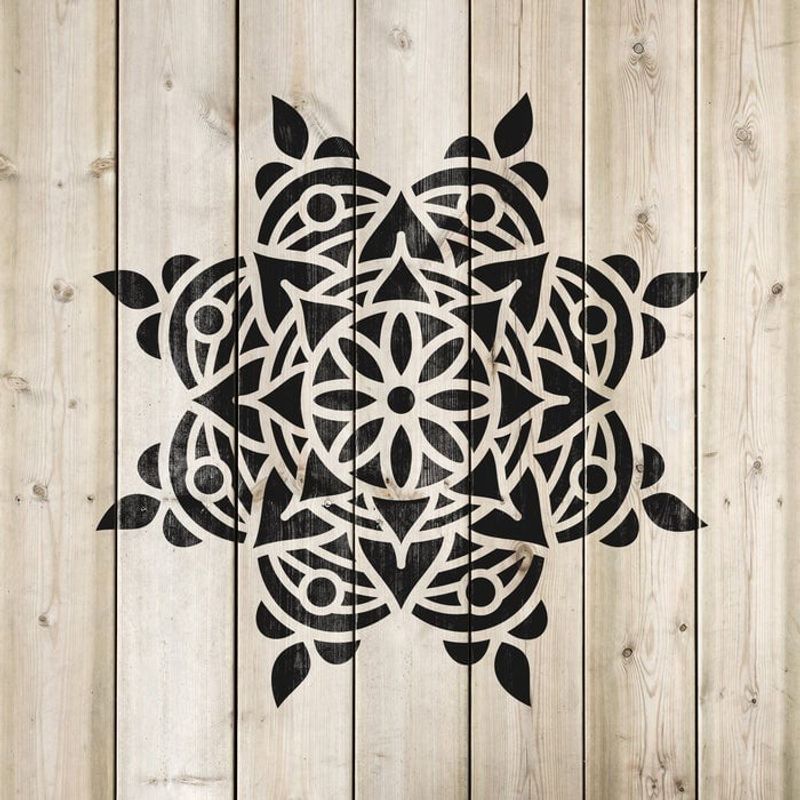 Casa si Gradina - Decoratiuni - DIY - Sabloane decorative pereti - Sablon Perete vopsire, tencuiala 0.7mm Rangoli Refolosibil, model MXSP7160, 700 x 700 mm - Infinity.ro