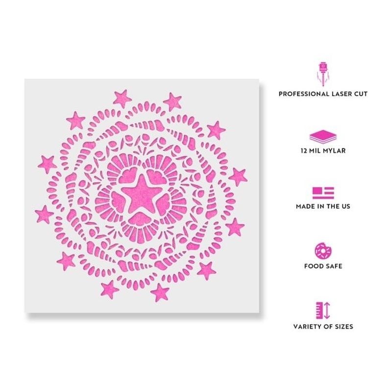 Casa si Gradina - Decoratiuni - DIY - Sabloane decorative pereti - Sablon Perete vopsire, tencuiala 0.7mm Nautical Mandala Refolosibil, model MXSP7161, 200 x 200 mm - Infinity.ro