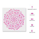 Casa si Gradina - Decoratiuni - DIY - Sabloane decorative pereti - Sablon Perete vopsire, tencuiala 0.7mm Scheele Mandala Refolosibil, model MXSP7151, 500 x 500 mm - Infinity.ro