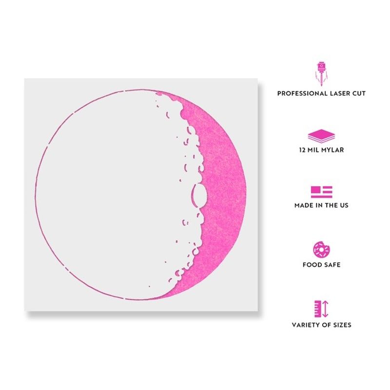 Casa si Gradina - Decoratiuni - DIY - Sabloane decorative pereti - Sablon Perete vopsire, tencuiala 0.7mm Moon Refolosibil, model MXSP7188, 100 x 100 mm - Infinity.ro