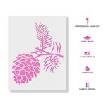 Casa si Gradina - Decoratiuni - DIY - Sabloane decorative pereti - Sablon Perete vopsire, tencuiala 0.7mm Pine Cone Stencil Refolosibil, model MXSP7170, 300 x 300 mm - Infinity.ro