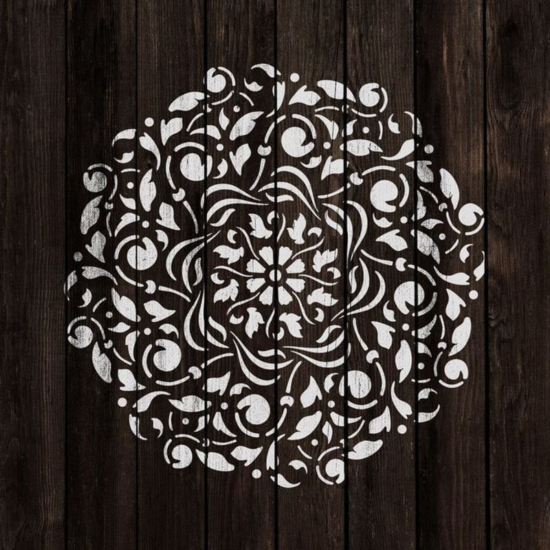 Casa si Gradina - Decoratiuni - DIY - Sabloane decorative pereti - Sablon Perete vopsire, tencuiala 0.7mm Scheele Mandala Refolosibil, model MXSP7151, 900 x 900 mm - Infinity.ro