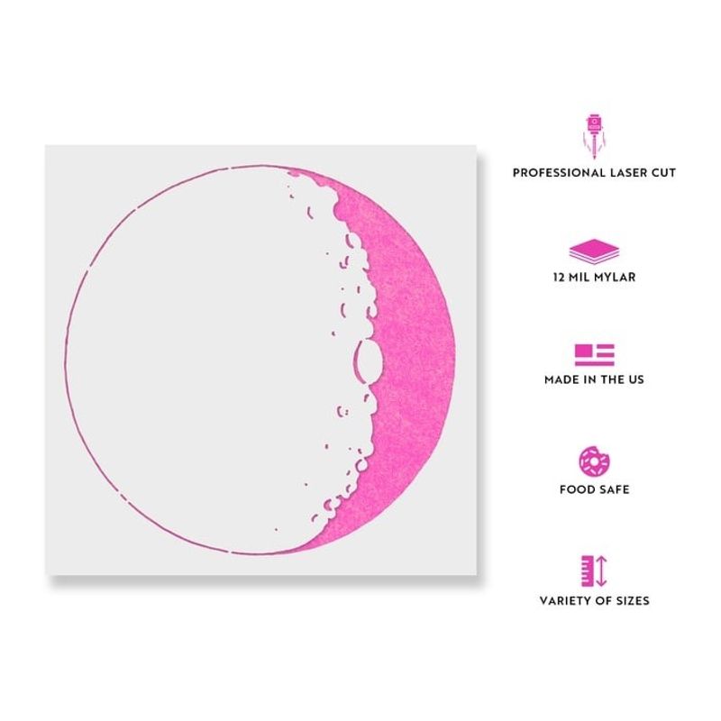 Casa si Gradina - Decoratiuni - DIY - Sabloane decorative pereti - Sablon Perete vopsire, tencuiala 0.7mm Moon Refolosibil, model MXSP7188, 300 x 300 mm - Infinity.ro