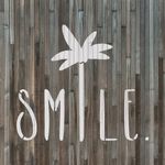 Casa si Gradina - Decoratiuni - DIY - Sabloane decorative pereti - Sablon Perete vopsire, tencuiala 0.7mm Smile Palm Tree Saying Refolosibil, model MXSP7196, 800 x 800 mm - Infinity.ro