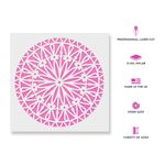 Casa si Gradina - Decoratiuni - DIY - Sabloane decorative pereti - Sablon Perete vopsire, tencuiala 0.7mm Bellis Mandala Refolosibil, model MXSP7153, 300 x 300 mm - Infinity.ro