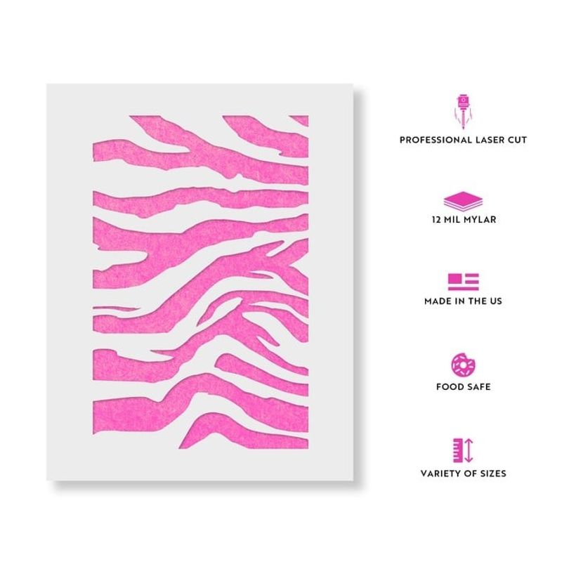 Casa si Gradina - Decoratiuni - DIY - Sabloane decorative pereti - Sablon Perete vopsire, tencuiala 0.7mm Tiger Stripes Refolosibil, model MXSP7189, 900 x 900 mm - Infinity.ro