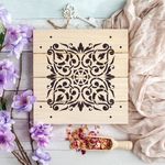 Casa si Gradina - Decoratiuni - DIY - Sabloane decorative pereti - Sablon Perete vopsire, tencuiala 0.7mm Arabesque Refolosibil, model MXSP7154, 1000 x 1000 mm - Infinity.ro