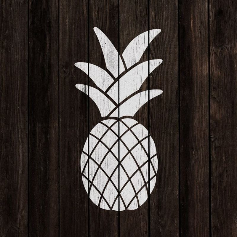 Casa si Gradina - Decoratiuni - DIY - Sabloane decorative pereti - Sablon Perete vopsire, tencuiala 0.7mm Simple Pineapple Refolosibil, model MXSP7197, 600 x 600 mm - Infinity.ro