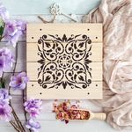 Casa si Gradina - Decoratiuni - DIY - Sabloane decorative pereti - Sablon Perete vopsire, tencuiala 0.7mm Arabesque Refolosibil, model MXSP7154, 200 x 200 mm - Infinity.ro
