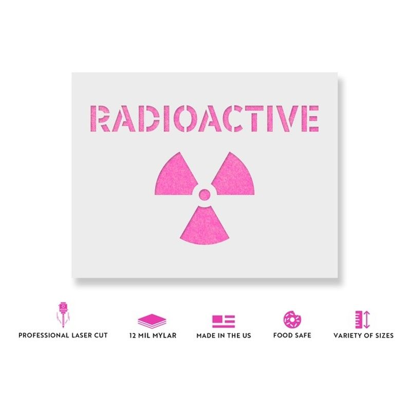Casa si Gradina - Decoratiuni - DIY - Sabloane decorative pereti - Sablon Perete vopsire, tencuiala 0.7mm Radioactive Symbol Refolosibil, model MXSP7219, 100 x 100 mm, 0.70mm - Infinity.ro
