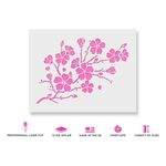 Casa si Gradina - Decoratiuni - DIY - Sabloane decorative pereti - Sablon Perete vopsire, tencuiala 0.7mm Cherry Blossom Stencil Refolosibil, model MXSP7163, 900 x 900 mm - Infinity.ro