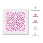 Casa si Gradina - Decoratiuni - DIY - Sabloane decorative pereti - Sablon Perete vopsire, tencuiala 0.7mm Arabesque Refolosibil, model MXSP7154, 900 x 900 mm - Infinity.ro