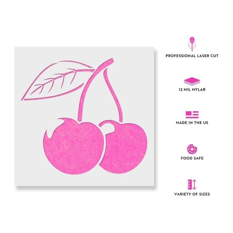 Casa si Gradina - Decoratiuni - DIY - Sabloane decorative pereti - Sablon Perete vopsire, tencuiala 0.7mm Cherry Refolosibil, model MXSP7191, 200 x 200 mm - Infinity.ro