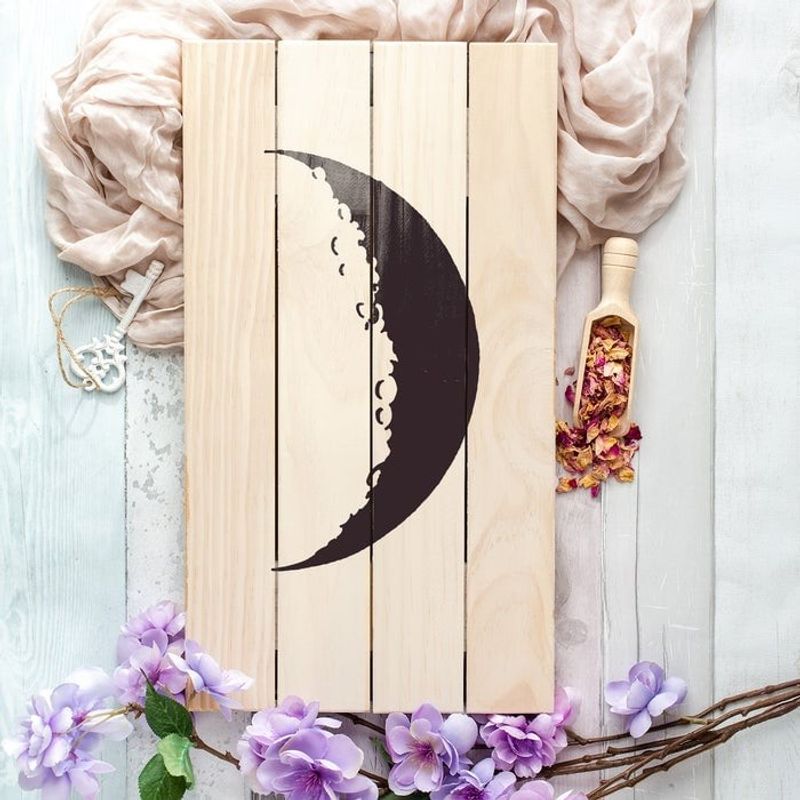 Casa si Gradina - Decoratiuni - DIY - Sabloane decorative pereti - Sablon Perete vopsire, tencuiala 0.7mm Crescent Moon Refolosibil, model MXSP7198, 600 x 600 mm - Infinity.ro