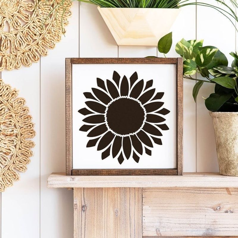 Casa si Gradina - Decoratiuni - DIY - Sabloane decorative pereti - Sablon Perete vopsire, tencuiala 0.7mm Sunflower Stencil Refolosibil, model MXSP7165, 900 x 900 mm - Infinity.ro