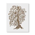 Casa si Gradina - Decoratiuni - DIY - Sabloane decorative pereti - Sablon Perete vopsire, tencuiala 0.7mm Willow Tree Refolosibil, model MXSP7183, 500 x 500 mm - Infinity.ro