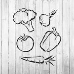 Casa si Gradina - Decoratiuni - DIY - Sabloane decorative pereti - Sablon Perete vopsire, tencuiala 0.7mm Vegetables Refolosibil, model MXSP7199, 900 x 900 mm - Infinity.ro
