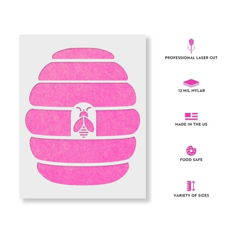Casa si Gradina - Decoratiuni - DIY - Sabloane decorative pereti - Sablon Perete vopsire, tencuiala 0.7mm Beehive Refolosibil, model MXSP7192, 600 x 600 mm - Infinity.ro