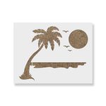 Casa si Gradina - Decoratiuni - DIY - Sabloane decorative pereti - Sablon Perete vopsire, tencuiala 0.7mm Beach Stencil Refolosibil, model MXSP7174, 500 x 500 mm - Infinity.ro