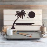 Casa si Gradina - Decoratiuni - DIY - Sabloane decorative pereti - Sablon Perete vopsire, tencuiala 0.7mm Beach Stencil Refolosibil, model MXSP7174, 500 x 500 mm - Infinity.ro