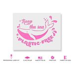 Casa si Gradina - Decoratiuni - DIY - Sabloane decorative pereti - Sablon Perete vopsire, tencuiala 0.7mm Keep The Sea Plastic Free Refolosibil, model MXSP7206, 600 x 600 mm - Infinity.ro