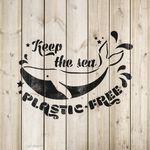 Casa si Gradina - Decoratiuni - DIY - Sabloane decorative pereti - Sablon Perete vopsire, tencuiala 0.7mm Keep The Sea Plastic Free Refolosibil, model MXSP7206, 600 x 600 mm - Infinity.ro