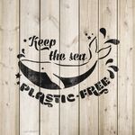 Casa si Gradina - Decoratiuni - DIY - Sabloane decorative pereti - Sablon Perete vopsire, tencuiala 0.7mm Keep The Sea Plastic Free Refolosibil, model MXSP7206, 800 x 800 mm - Infinity.ro