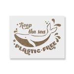 Casa si Gradina - Decoratiuni - DIY - Sabloane decorative pereti - Sablon Perete vopsire, tencuiala 0.7mm Keep The Sea Plastic Free Refolosibil, model MXSP7206, 800 x 800 mm - Infinity.ro