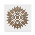Casa si Gradina - Decoratiuni - DIY - Sabloane decorative pereti - Sablon Perete vopsire, tencuiala 0.7mm Mandala Sunflower Stencil Refolosibil, model MXSP7175, 400 x 400 mm - Infinity.ro