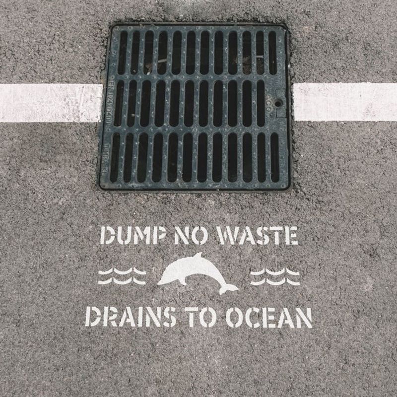 Casa si Gradina - Decoratiuni - DIY - Sabloane decorative pereti - Sablon Perete vopsire, tencuiala 0.7mm No Dumping Drains to Ocean Refolosibil, model MXSP7210, 900 x 900 mm, 0.70 mm - Infinity.ro