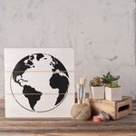 Casa si Gradina - Decoratiuni - DIY - Sabloane decorative pereti - Sablon Perete vopsire, tencuiala 0.7mm Earth Stencil Refolosibil, model MXSP7176, 400 x 400 mm - Infinity.ro