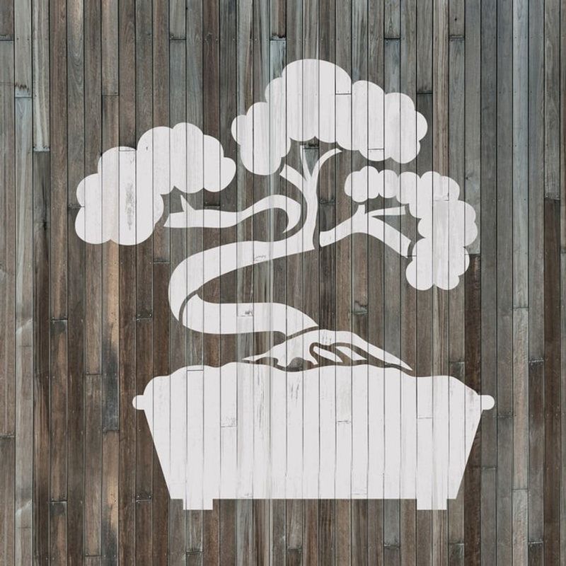 Casa si Gradina - Decoratiuni - DIY - Sabloane decorative pereti - Sablon Perete vopsire, tencuiala 0.7mm Bonsai Tree Refolosibil, model MXSP7194, 800 x 800 mm - Infinity.ro