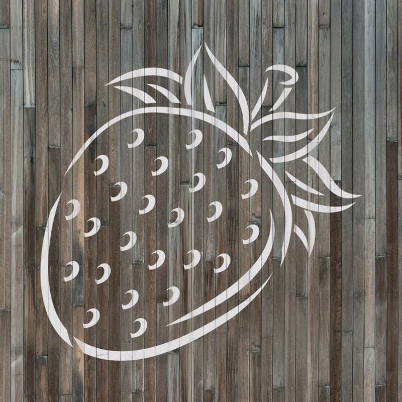 Casa si Gradina - Decoratiuni - DIY - Sabloane decorative pereti - Sablon Perete vopsire, tencuiala 0.7mm Strawberry Refolosibil, model MXSP7202, 100 x 100 mm - Infinity.ro