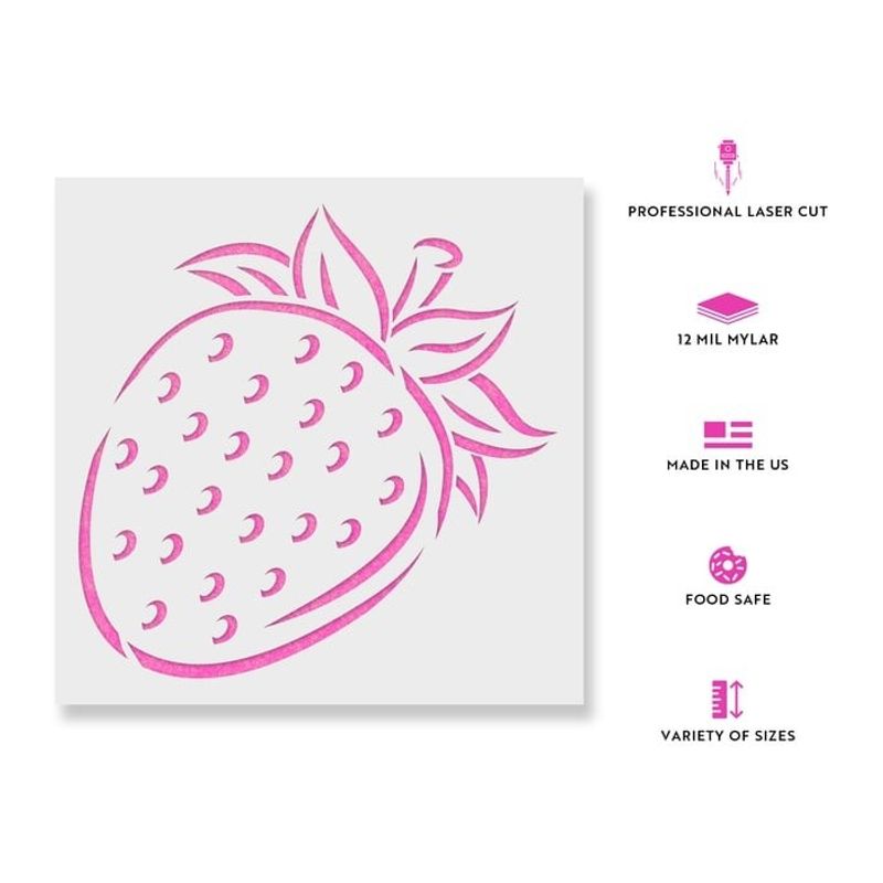 Casa si Gradina - Decoratiuni - DIY - Sabloane decorative pereti - Sablon Perete vopsire, tencuiala 0.7mm Strawberry Refolosibil, model MXSP7202, 200 x 200 mm - Infinity.ro