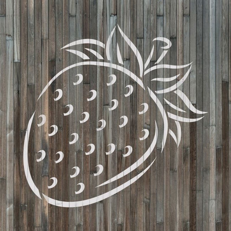 Casa si Gradina - Decoratiuni - DIY - Sabloane decorative pereti - Sablon Perete vopsire, tencuiala 0.7mm Strawberry Refolosibil, model MXSP7202, 200 x 200 mm - Infinity.ro