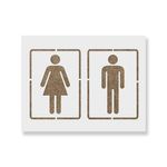 Casa si Gradina - Decoratiuni - DIY - Sabloane decorative pereti - Sablon Perete vopsire, tencuiala 0.7mm Bathroom Sign Refolosibil, model MXSP7211, 200 x 200 mm, 0.70mm - Infinity.ro