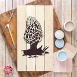 Casa si Gradina - Decoratiuni - DIY - Sabloane decorative pereti - Sablon Perete vopsire, tencuiala 0.7mm Morel Mushroom Refolosibil, model MXSP7204, 100 x 100 mm - Infinity.ro