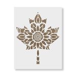 Casa si Gradina - Decoratiuni - DIY - Sabloane decorative pereti - Sablon Perete vopsire, tencuiala 0.7mm Mandala Maple Leaf Refolosibil, model MXSP7203, 800 x 800 mm - Infinity.ro