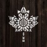 Casa si Gradina - Decoratiuni - DIY - Sabloane decorative pereti - Sablon Perete vopsire, tencuiala 0.7mm Mandala Maple Leaf Refolosibil, model MXSP7203, 800 x 800 mm - Infinity.ro